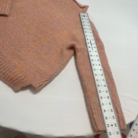 Madewell Pink Mock Neck Wool Alpaca Sweater Size Small - Picture 3 of 8